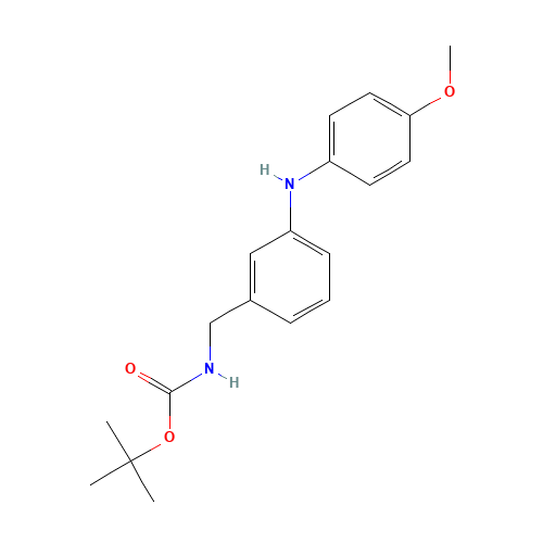 tert-butyl N-[[3-(4-methoxyanilino)phenyl]methyl]carbamate (CAS: 886362-41-0) - Chemical Structure and Molecular Formula 