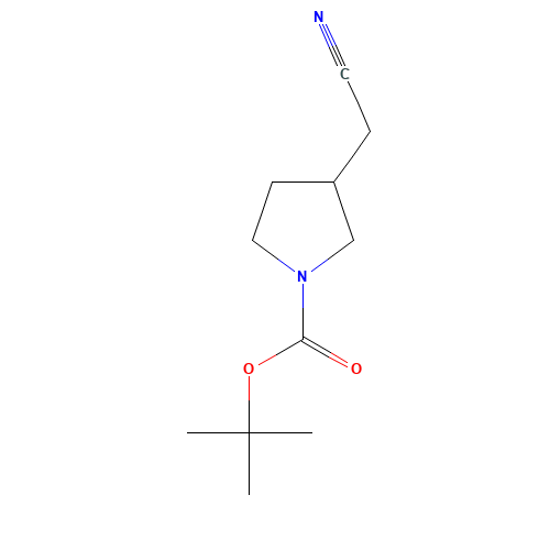 tert-butyl 3-(cyanomethyl)pyrrolidine-1-carboxylate (CAS: 142253-46-1) - Chemical Structure and Molecular Formula 