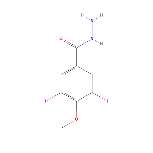 3,5-diiodo-4-methoxybenzohydrazide (CAS: 23964-37-6) - Chemical Structure and Molecular Formula 