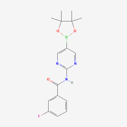 3-fluoro-N-[5-(4,4,5,5-tetramethyl-1,3,2-dioxaborolan-2-yl)pyrimidin-2-yl]benzamide (CAS: 1094070-75-3) - Related Chemical Product