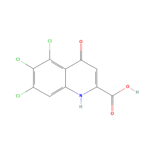 5,6,7-trichloro-4-oxo-1H-quinoline-2-carboxylic acid (CAS: 123158-04-3) - Chemical Structure and Molecular Formula 