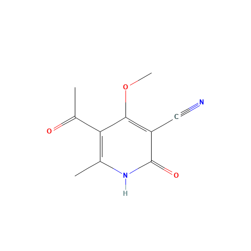 5-acetyl-4-methoxy-6-methyl-2-oxo-1H-pyridine-3-carbonitrile (CAS: 101370-18-7) - Chemical Structure and Molecular Formula 