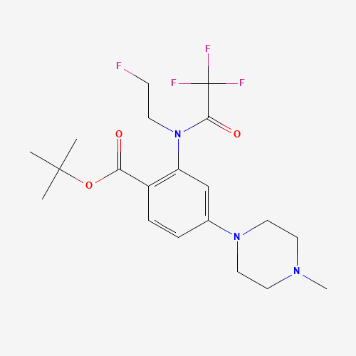 tert-butyl 2-[2-fluoroethyl-(2,2,2-trifluoroacetyl)amino]-4-(4-methylpiperazin-1-yl)benzoate (CAS: 1108746-43-5) - Chemical Structure and Molecular Formula 