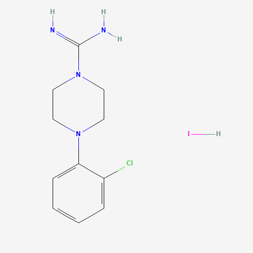 4-(2-chlorophenyl)piperazine-1-carboximidamide;hydroiodide (CAS: 852228-16-1) - Chemical Structure and Molecular Formula 