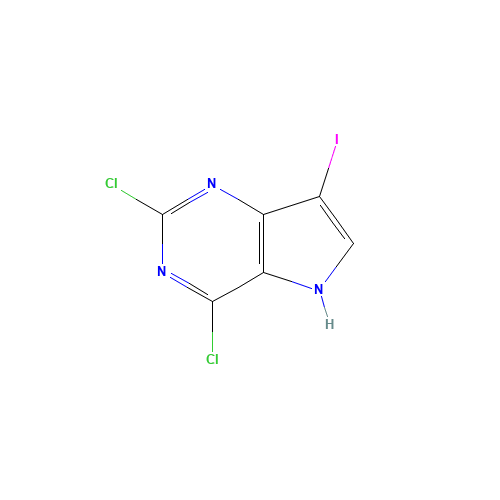 2,4-dichloro-7-iodo-5H-pyrrolo[3,2-d]pyrimidine (CAS: 928840-99-7) - Chemical Structure and Molecular Formula 