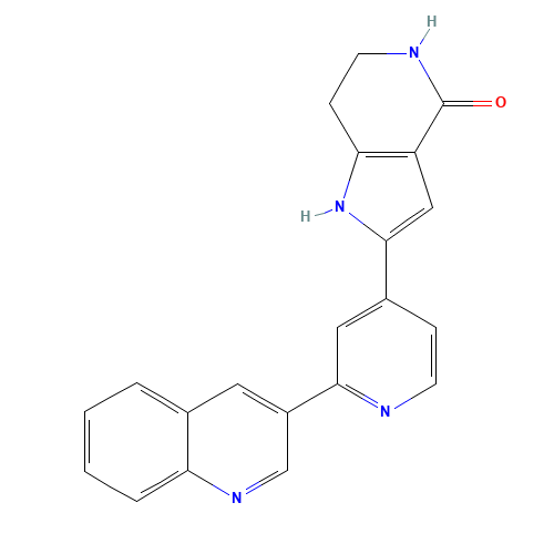 2-(2-quinolin-3-ylpyridin-4-yl)-1,5,6,7-tetrahydropyrrolo[3,2-c]pyridin-4-one (CAS: 724711-21-1) - Chemical Structure and Molecular Formula 