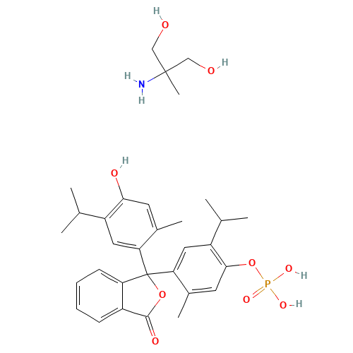 2-amino-2-methylpropane-1,3-diol;[4-[1-(4-hydroxy-2-methyl-5-propan-2-ylphenyl)-3-oxo-2-benzofuran-1-yl]-5-methyl-2-propan-2-ylphenyl] dihydrogen phosphate (CAS: 52279-66-0) - Related Chemical Product