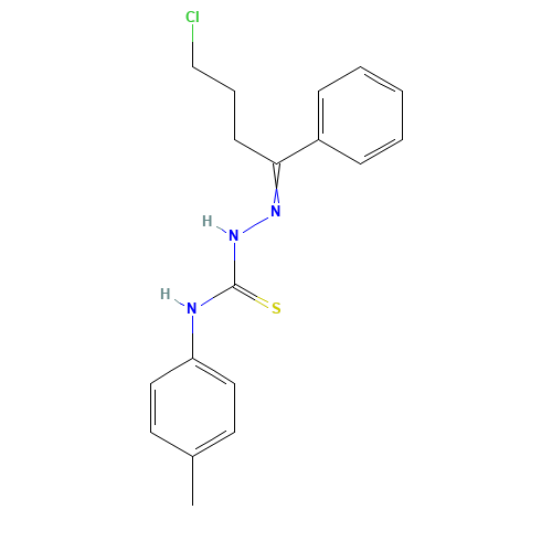 1-[(4-chloro-1-phenylbutylidene)amino]-3-(4-methylphenyl)thiourea (CAS: 680215-20-7) - Chemical Structure and Molecular Formula 