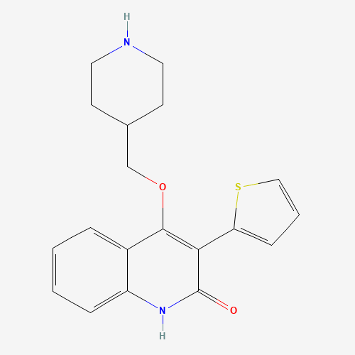 4-(piperidin-4-ylmethoxy)-3-thiophen-2-yl-1H-quinolin-2-one (CAS: 1263051-45-1) - Chemical Structure and Molecular Formula 