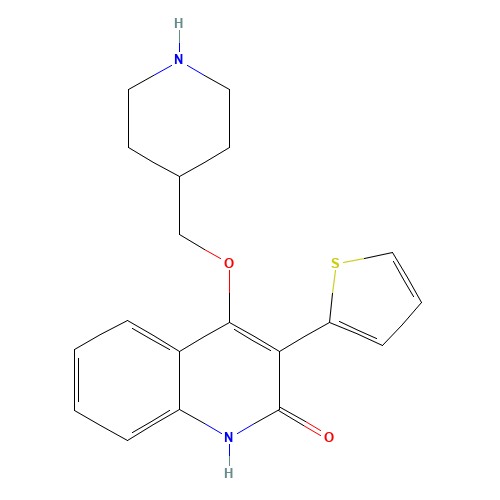 4-(piperidin-4-ylmethoxy)-3-thiophen-2-yl-1H-quinolin-2-one (CAS: 1263051-45-1) - Related Chemical Product