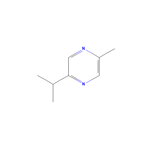 2-methyl-5-propan-2-ylpyrazine (CAS: 13925-05-8) - Chemical Structure and Molecular Formula 