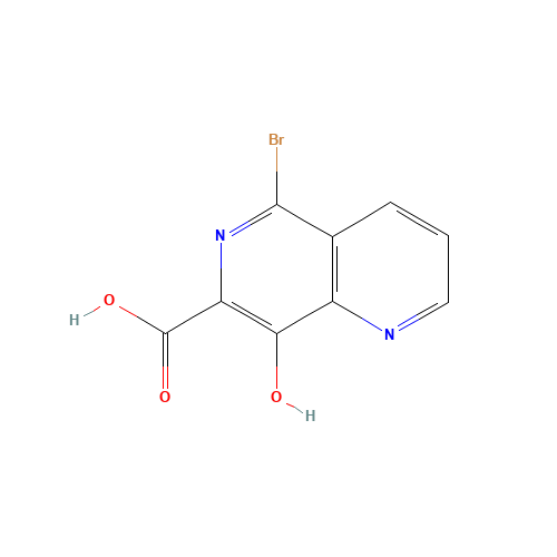 5-bromo-8-hydroxy-1,6-naphthyridine-7-carboxylic acid (CAS: 606139-08-6) - Chemical Structure and Molecular Formula 