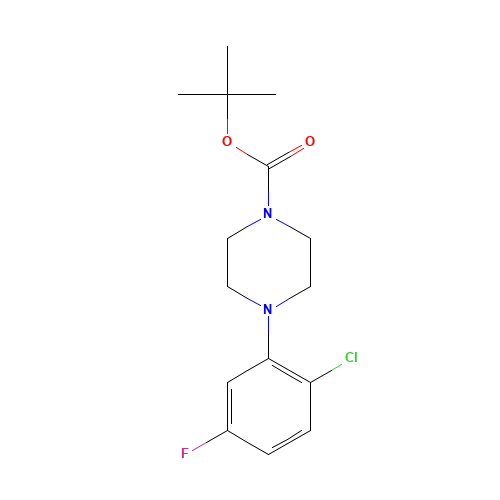 tert-butyl 4-(2-chloro-5-fluorophenyl)piperazine-1-carboxylate (CAS: 1121600-21-2) - Chemical Structure and Molecular Formula 