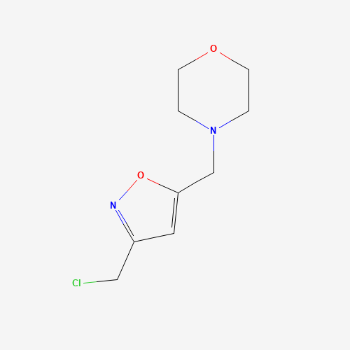 4-[[3-(chloromethyl)-1,2-oxazol-5-yl]methyl]morpholine (CAS: 953408-97-4) - Chemical Structure and Molecular Formula 