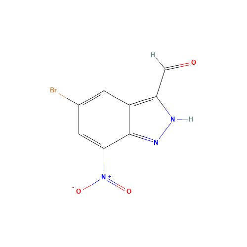 5-bromo-7-nitro-2H-indazole-3-carbaldehyde (CAS: 1000343-50-9) - Chemical Structure and Molecular Formula 