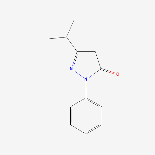 2-phenyl-5-propan-2-yl-4H-pyrazol-3-one (CAS: 64123-72-4) - Chemical Structure and Molecular Formula 