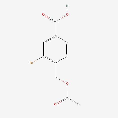 4-(acetyloxymethyl)-3-bromobenzoic acid (CAS: 90772-73-9) - Chemical Structure and Molecular Formula 