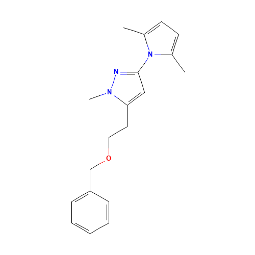 3-(2,5-dimethylpyrrol-1-yl)-1-methyl-5-(2-phenylmethoxyethyl)pyrazole (CAS: 1453214-17-9) - Chemical Structure and Molecular Formula 