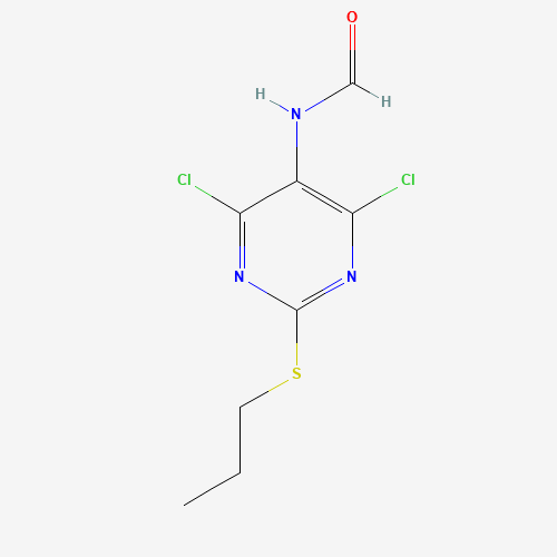 N-(4,6-dichloro-2-propylsulfanylpyrimidin-5-yl)formamide (CAS: 1402150-28-0) - Chemical Structure and Molecular Formula 