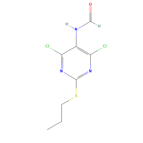 N-(4,6-dichloro-2-propylsulfanylpyrimidin-5-yl)formamide (CAS: 1402150-28-0) - Chemical Structure and Molecular Formula 