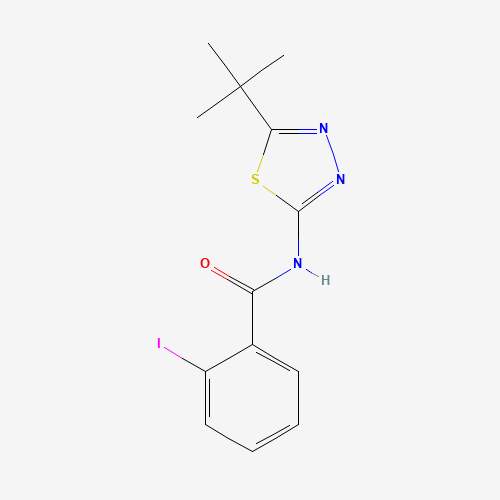 N-(5-tert-butyl-1,3,4-thiadiazol-2-yl)-2-iodobenzamide (CAS: 312927-51-8) - Chemical Structure and Molecular Formula 