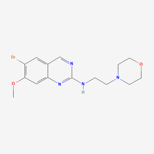 6-bromo-7-methoxy-N-(2-morpholin-4-ylethyl)quinazolin-2-amine (CAS: 1191932-37-2) - Chemical Structure and Molecular Formula 
