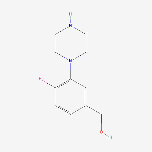 (4-fluoro-3-piperazin-1-ylphenyl)methanol (CAS: 868244-77-3) - Chemical Structure and Molecular Formula 