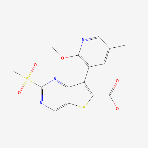 methyl 7-(2-methoxy-5-methylpyridin-3-yl)-2-methylsulfonylthieno[3,2-d]pyrimidine-6-carboxylate (CAS: 1462950-41-9) - Chemical Structure and Molecular Formula 