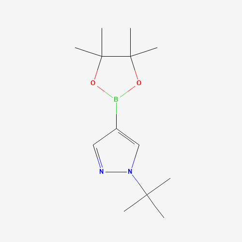 1-tert-butyl-4-(4,4,5,5-tetramethyl-1,3,2-dioxaborolan-2-yl)pyrazole (CAS: 1256359-15-5) - Chemical Structure and Molecular Formula 