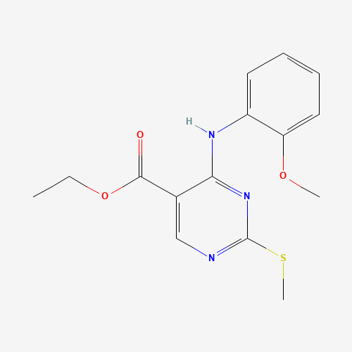 ethyl 4-(2-methoxyanilino)-2-methylsulfanylpyrimidine-5-carboxylate (CAS: 108123-24-6) - Related Chemical Product