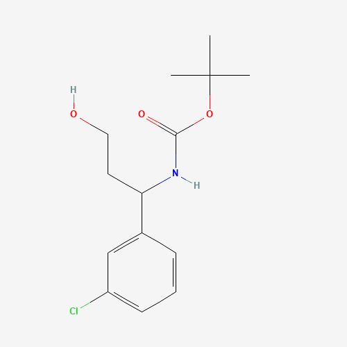 tert-butyl N-[1-(3-chlorophenyl)-3-hydroxypropyl]carbamate (CAS: 1314406-54-6) - Chemical Structure and Molecular Formula 