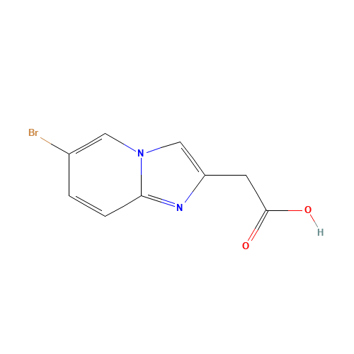 2-(6-bromoimidazo[1,2-a]pyridin-2-yl)acetic acid (CAS: 59128-15-3) - Chemical Structure and Molecular Formula 