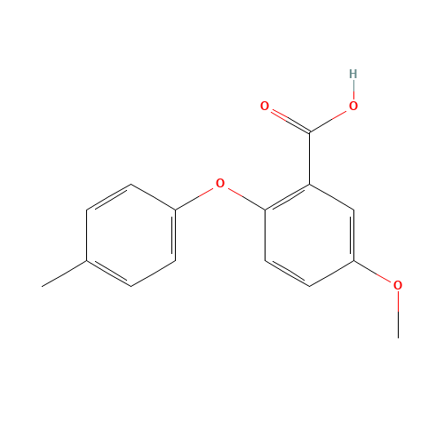 5-methoxy-2-(4-methylphenoxy)benzoic acid (CAS: 1081829-65-3) - Chemical Structure and Molecular Formula 