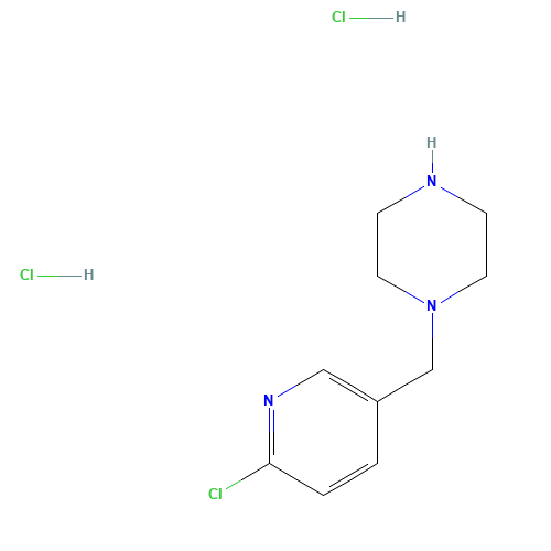 1-[(6-chloropyridin-3-yl)methyl]piperazine;dihydrochloride (CAS: 1185312-79-1) - Chemical Structure and Molecular Formula 