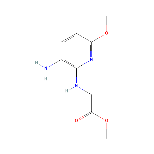 methyl 2-[(3-amino-6-methoxypyridin-2-yl)amino]acetate (CAS: 951160-13-7) - Chemical Structure and Molecular Formula 