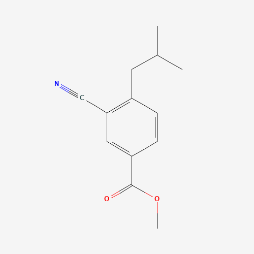 methyl 3-cyano-4-(2-methylpropyl)benzoate (CAS: 1034689-19-4) - Chemical Structure and Molecular Formula 
