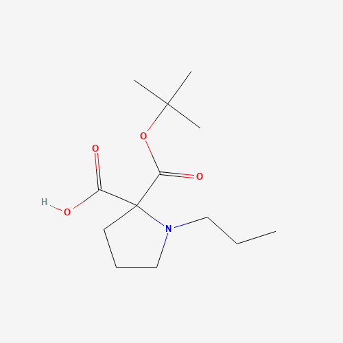 1-[(2-methylpropan-2-yl)oxycarbonyl]-2-propylpyrrolidine-2-carboxylic acid (CAS: 351002-88-5) - Chemical Structure and Molecular Formula 