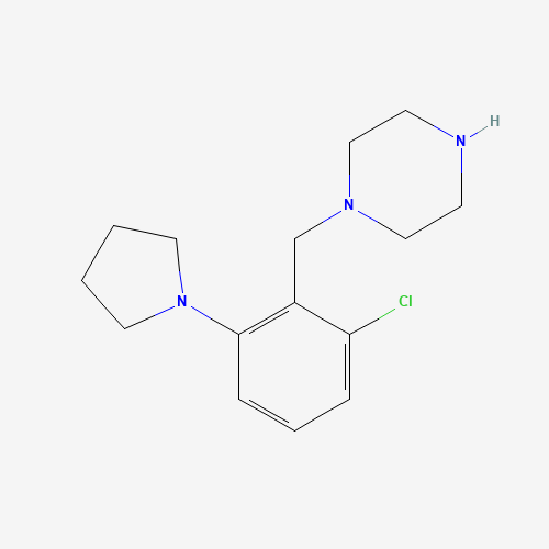 1-[(2-chloro-6-pyrrolidin-1-ylphenyl)methyl]piperazine (CAS: 1446818-72-9) - Chemical Structure and Molecular Formula 
