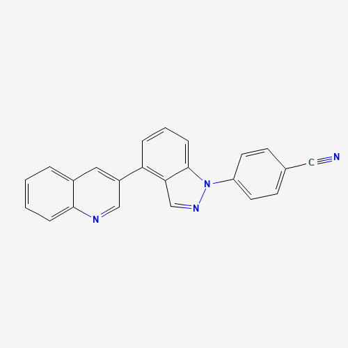 4-(4-quinolin-3-ylindazol-1-yl)benzonitrile (CAS: 1246307-61-8) - Chemical Structure and Molecular Formula 