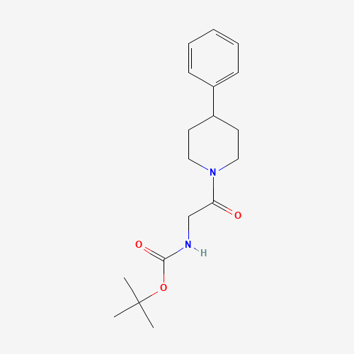tert-butyl N-[2-oxo-2-(4-phenylpiperidin-1-yl)ethyl]carbamate (CAS: 189762-38-7) - Chemical Structure and Molecular Formula 