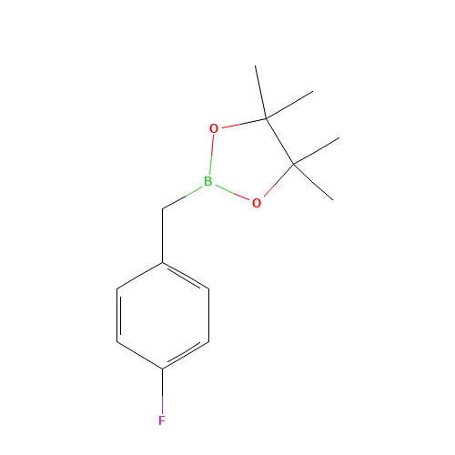 2-[(4-fluorophenyl)methyl]-4,4,5,5-tetramethyl-1,3,2-dioxaborolane (CAS: 243145-83-7) - Chemical Structure and Molecular Formula 