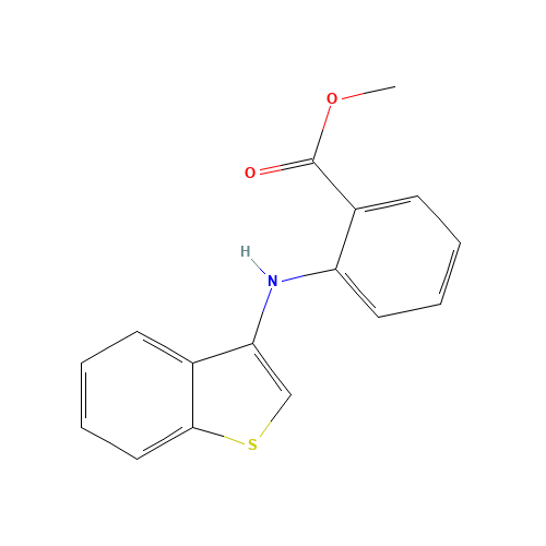 methyl 2-(1-benzothiophen-3-ylamino)benzoate (CAS: 1403892-65-8) - Chemical Structure and Molecular Formula 