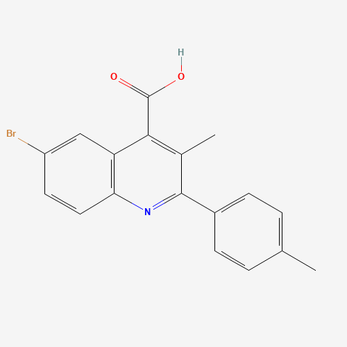 6-bromo-3-methyl-2-(4-methylphenyl)quinoline-4-carboxylic acid (CAS: 351000-02-7) - Chemical Structure and Molecular Formula 