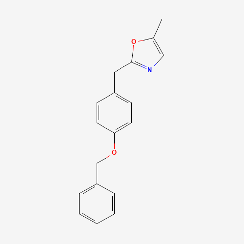 5-methyl-2-[(4-phenylmethoxyphenyl)methyl]-1,3-oxazole (CAS: 865233-92-7) - Chemical Structure and Molecular Formula 