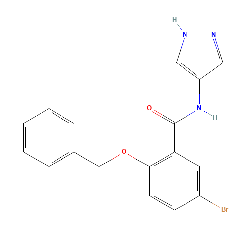 5-bromo-2-phenylmethoxy-N-(1H-pyrazol-4-yl)benzamide (CAS: 1285514-22-8) - Chemical Structure and Molecular Formula 