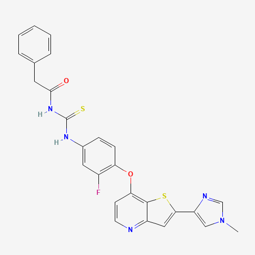 N-[[3-fluoro-4-[2-(1-methylimidazol-4-yl)thieno[3,2-b]pyridin-7-yl]oxyphenyl]carbamothioyl]-2-phenylacetamide (CAS: 875337-44-3) - Related Chemical Product
