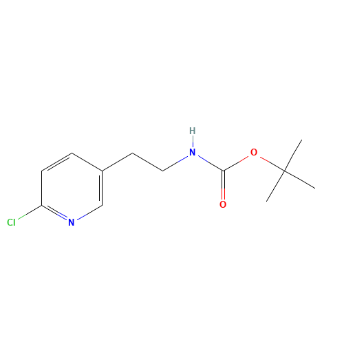tert-butyl N-[2-(6-chloropyridin-3-yl)ethyl]carbamate (CAS: 691872-18-1) - Chemical Structure and Molecular Formula 