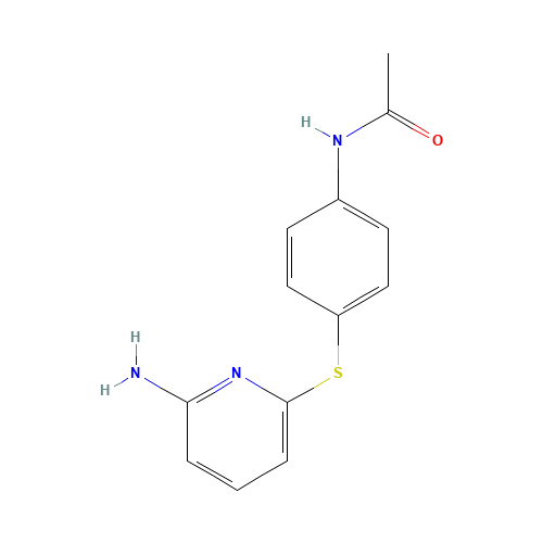 N-[4-(6-aminopyridin-2-yl)sulfanylphenyl]acetamide (CAS: 76911-33-6) - Chemical Structure and Molecular Formula 