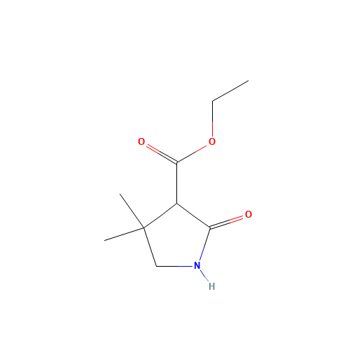 ethyl 4,4-dimethyl-2-oxopyrrolidine-3-carboxylate (CAS: 90609-07-7) - Chemical Structure and Molecular Formula 
