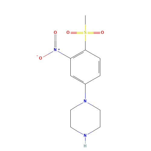 1-(4-methylsulfonyl-3-nitrophenyl)piperazine (CAS: 1095010-43-7) - Chemical Structure and Molecular Formula 